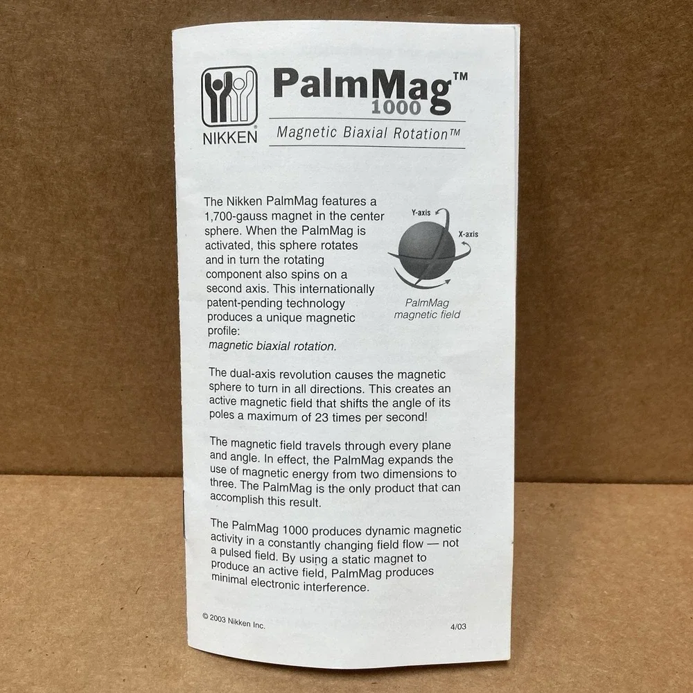 NIKKEN Magnetic Biaxial PalmMag 1000 Power Supply Adapter Hard Case Manual Works